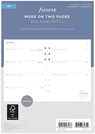 Filofax A5 Minimal Week On Two Pages 2024 Diary White Amazon Co Uk