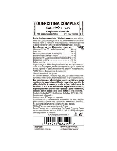 Compra Solgar Quercitina Complex A Precio De Oferta