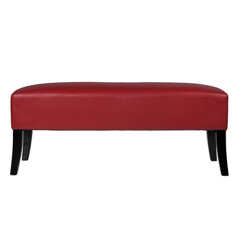 Cortesi Home Jasper Red Faux Leather Bench Ottoman Overstock Shopping