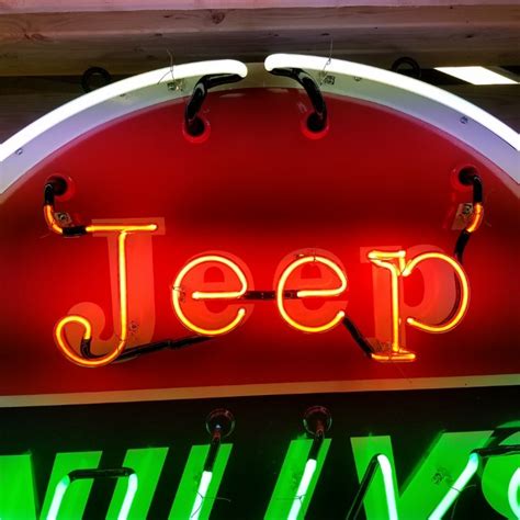 New Steel Jeep Willy S Service Porcelain Neon Sign Diameter