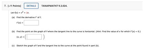 Solved Let F X X2 2x A Find The Derivative F′ Of F