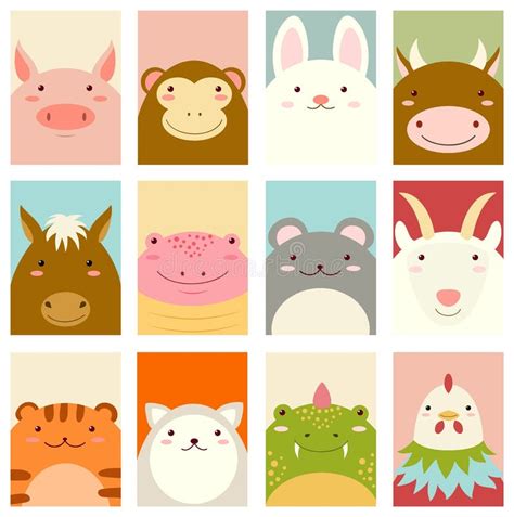 Set of Banners with Cute Animals Stock Vector - Illustration of monkey ...