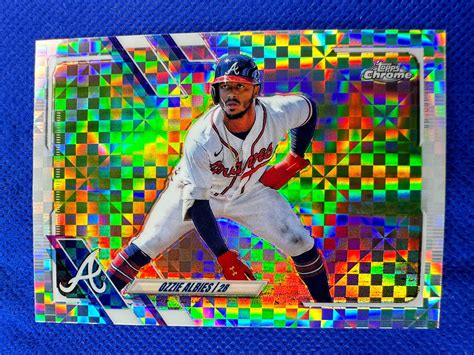 2021 24 Ozzie Albies Topps Chrome Baseball X Fractor Atlanta Braves EBay