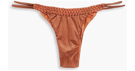 Isa Boulder Wavelink Woven Stretch Satin Bikini Briefs In White Lyst