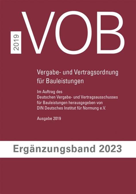 VOB Vergabe und Vertragsordnung für Bauleistungen von Buch