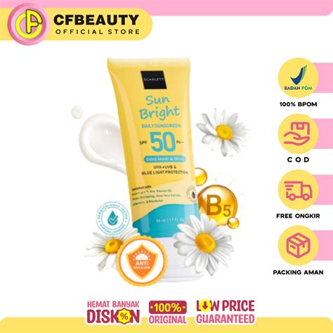 Jual Scarlett Whitening Sunscreen Sun Bright Daily Spf 50 Pa Shopee Indonesia