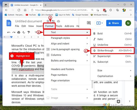 How To Strikethrough On Google Docs