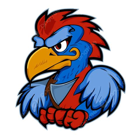 Jay Hawk De Kansas Vector Png Pegatina Clipart Azul Y Rojo Png Y