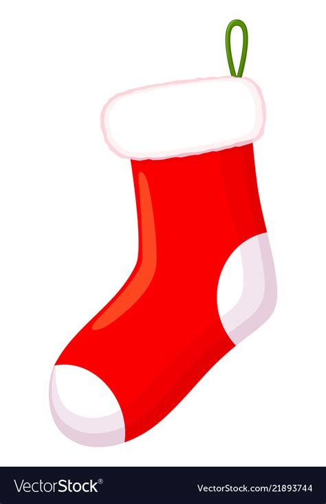 Colorful Cartoon Red Christmas Sock Royalty Free Vector