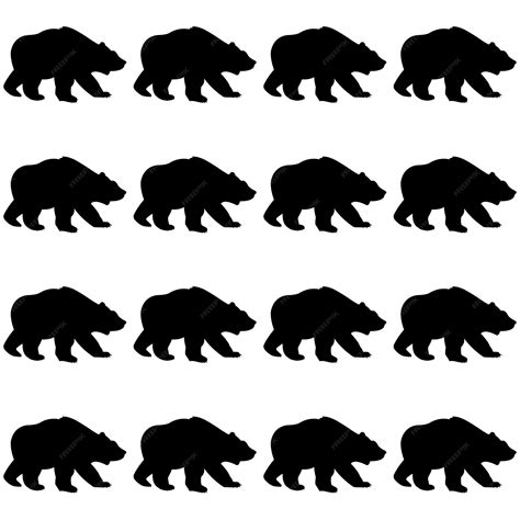 Black Bear Silhouette Pattern