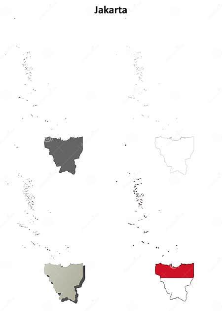 Sistema Del Mapa Del Esquema Del Espacio En Blanco De Jakarta