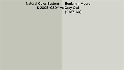 Natural Color System S 2005 G60y Vs Benjamin Moore Gray Owl 2137 60