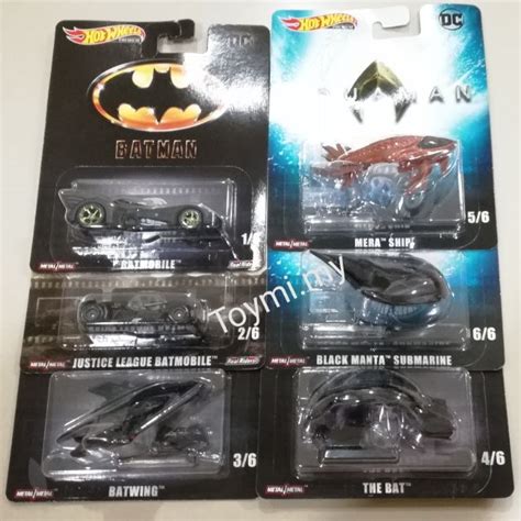 Hot Wheels Premium 2019 Batman Batmobile Aquaman Meraship Black Manta