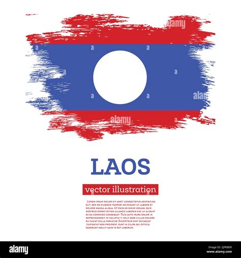 Laos Flag With Brush Strokes Vector Illustration Independence Day Stock Vector Image And Art Alamy