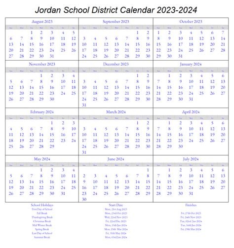 Jordan School District Calendar 2023-2024 School District Calendars