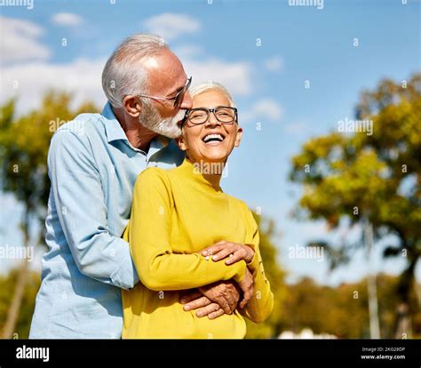 Woman Man Outdoor Senior Couple Happy Lifestyle Retirement Together