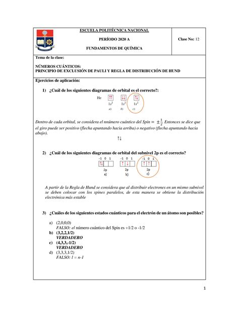 SOLUTION Tema 8b Ejercicios Resueltos Principio De Exclusi N Pauli Y