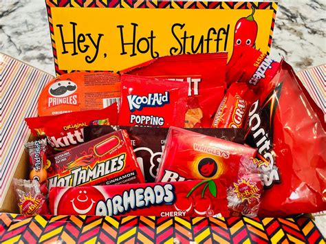 Sweet And Spicy Snack Box Hot Stuff Care Package For Him Red Etsy