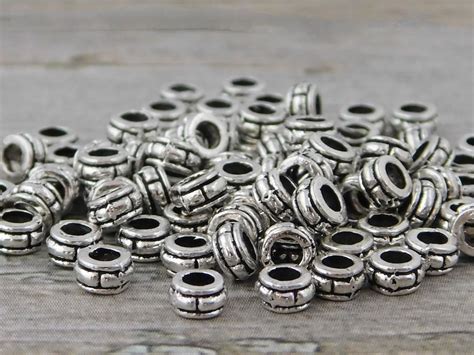 Metal Beads Silver Spacer Beads Antique Silver Spacers Etsy