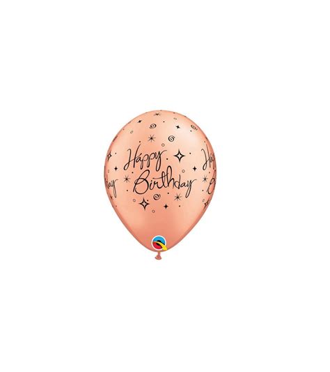 Ballon Latex Imprimé Happy Birthday Rose Gold 30 Cm