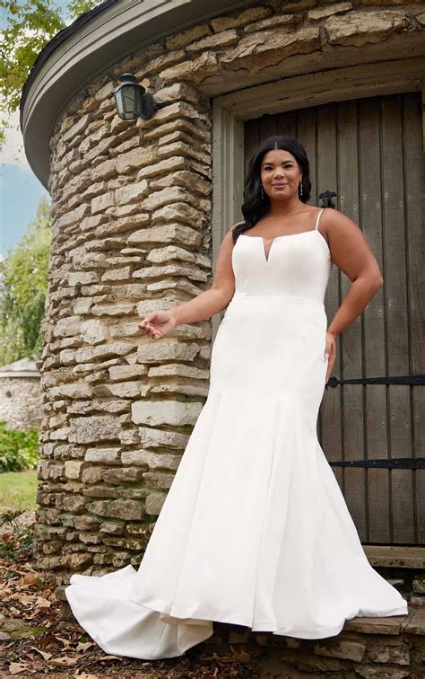 Plus Size Satin Fit And Flare Wedding Dress True Society Bridal