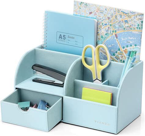 Vlando Bureau Organizer Elegant Met Vakken Pennenhouder Met Lederen