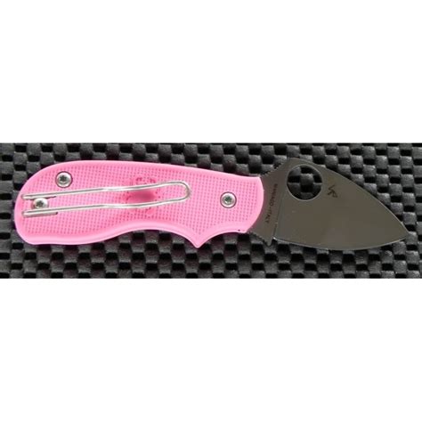 Couteau Spyderco Squeak Pink Frn Plain Folding Knife Acier N690co Made