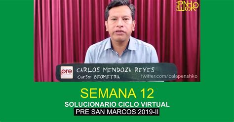 Solucionarios de la Pre San Marcos Geometría Semana 12 Pre San Marcos