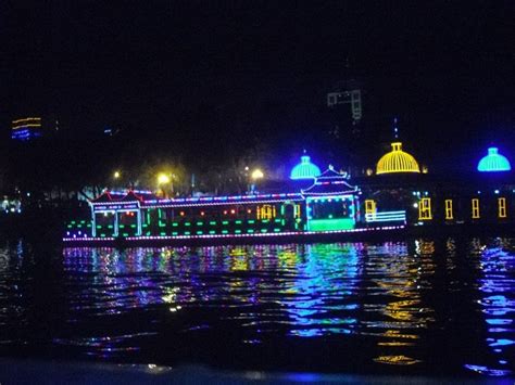 Riverboat Lights At Night River Boat Night Light Harbin