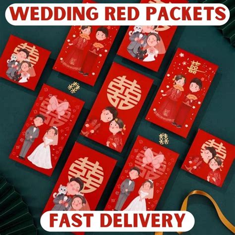 Sg Seller Sg Local Stocks Pieces Wedding Red Packets Wedding Ang