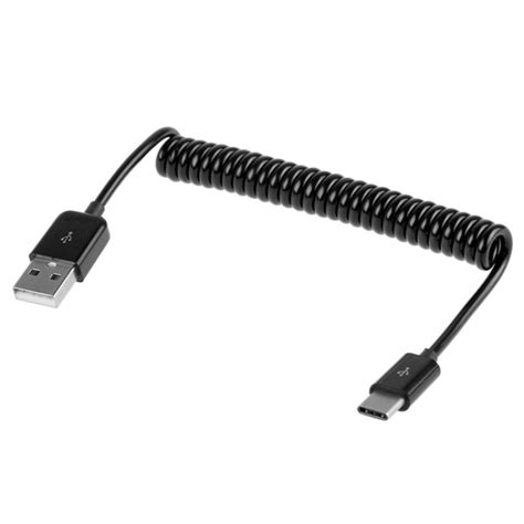 Usb Auf Type C Spiral Ladekabel Datenkabel Cm Schwarz Ebay