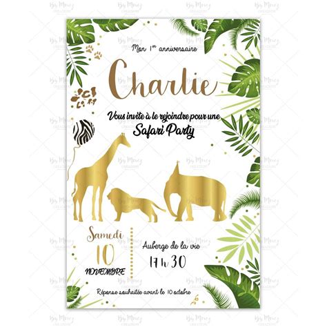 Carte D Invitation Anniversaire Jungle Carte D Invitation Jungle