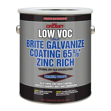 Low VOC Brite Galvanize Coating 65% Zinc Rich Low VOC - Aervoe ...