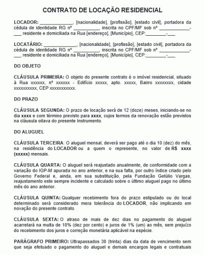 Refer Ncia De Contrato De Loca O Residencial Sem Garantia Locat Cia