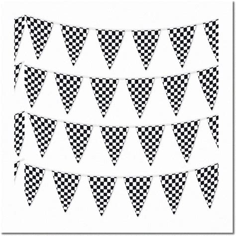 Raceway Rhythm Dynamic Checkered Flags 100 Ft Pennant Racing Banner