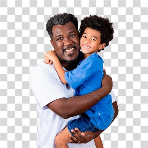 Pai E Filho Negro Sorrindo E Feliz Papai Afro No Dia Dos Pais