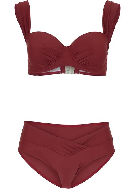 Edler B Gel Bikini Mit Breiten Tr Gern Dunkelbeere Cup D