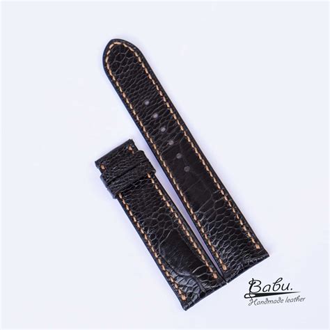 Brown Alligator Leather Watch Band Full Grain Alligator Watch Strap Sw159 Babu Handmade Leather