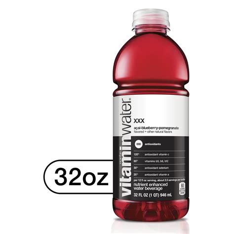 vitaminwater xxx, electrolyte enhanced water w/ vitamins, açai