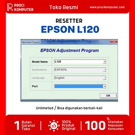 Jual Software Resetter Epson L120 Full Version Tutorial Penggunaan