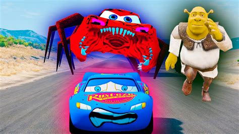 Lightning Mcqueen Vs Spider Mcqueen Eater And Shreks Evil Twin Epic