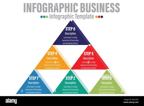 Infografik Vorlage für Unternehmen 6 Schritte modernes Mindmap