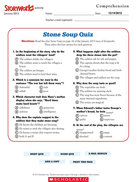 Stone Soup Comprehension Questions Fill Online Printable Fillable Blank Pdffiller