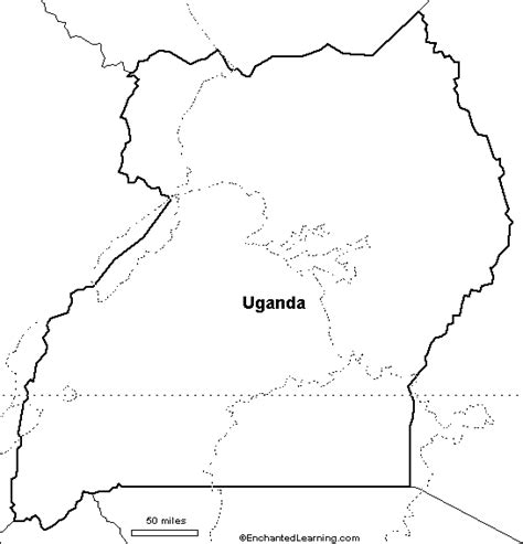 Outline Map: Uganda - EnchantedLearning.com