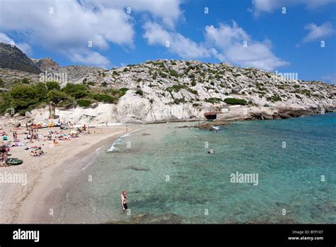 Cala Barques beach Cala Sant Vicenç Mallorca Island Spain Stock