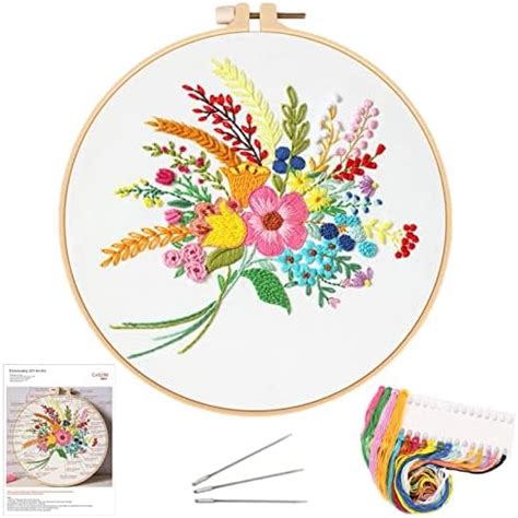 Nashrio Diy Stickset Mit Besticktes Tuch Embroidery Hoop Sticknadeln