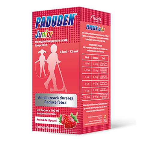 Paduden Junior 40 Mg Ml Suspensie Orala Aroma De Capsuni X 100 Ml