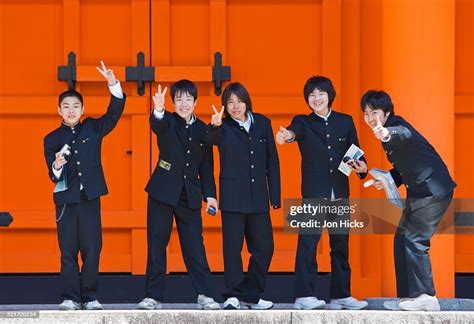 Japanese School Boys Pose For A Photograph High Res Stock Photo Getty