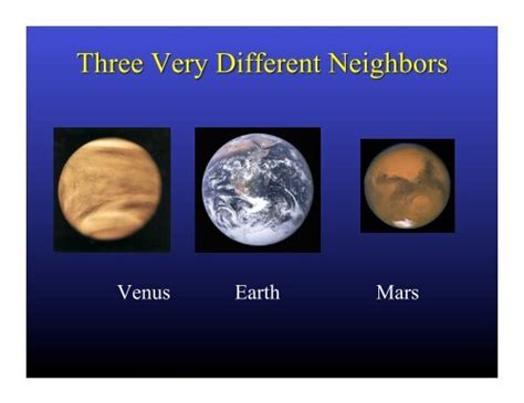 Venus Earth Mars - Earth and Space Sciences