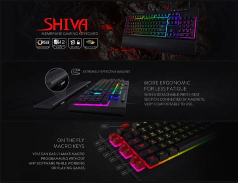 Redragon K512 Shiva RGB Backlit Membrane Gaming Keyboard - Tech Arc